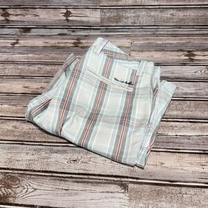 Travis Mathew Golf Shorts Mens 32 Gray Red Plaid Stretch Performance